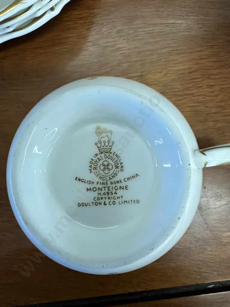 Royal Doulton English Fine China "Monteige" Trios x8 With Two Extra Side Plates & One Cup #H4954 Image 1++